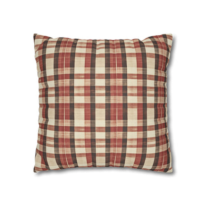 StyleMZ -  Foliage hue plaid Spun Polyester Square Pillowcase  - StyleMZ