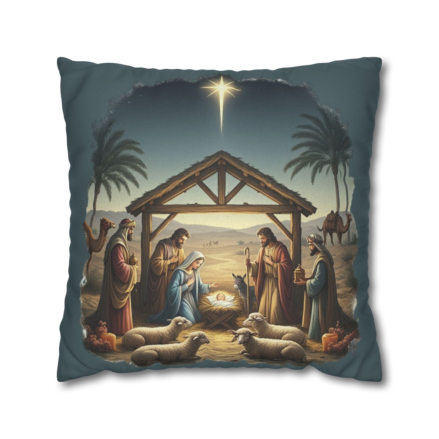 The baby was Jesus Faux Suede Square Pillowcase - StyleMZ