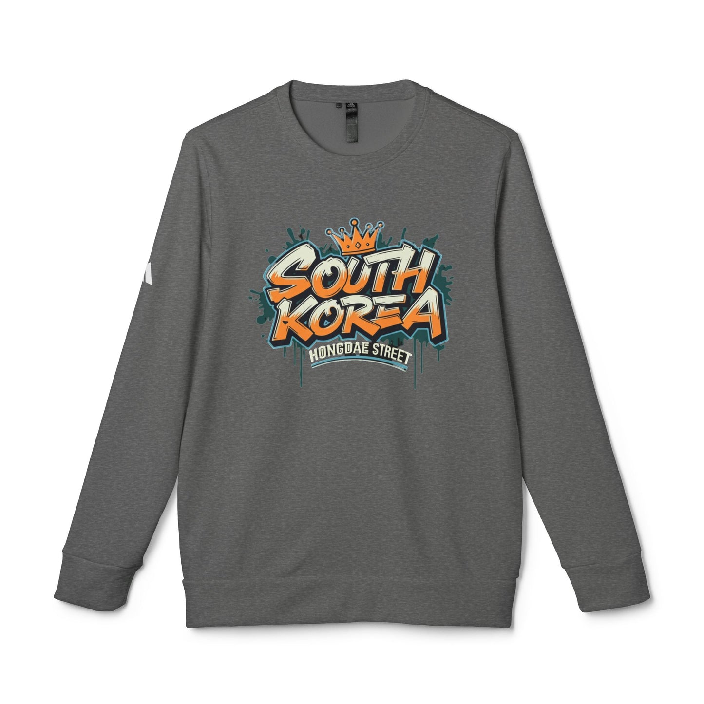 Korea -  adidas Hongdae Unisex Fleece Crewneck Sweatshirt  - StyleMZ