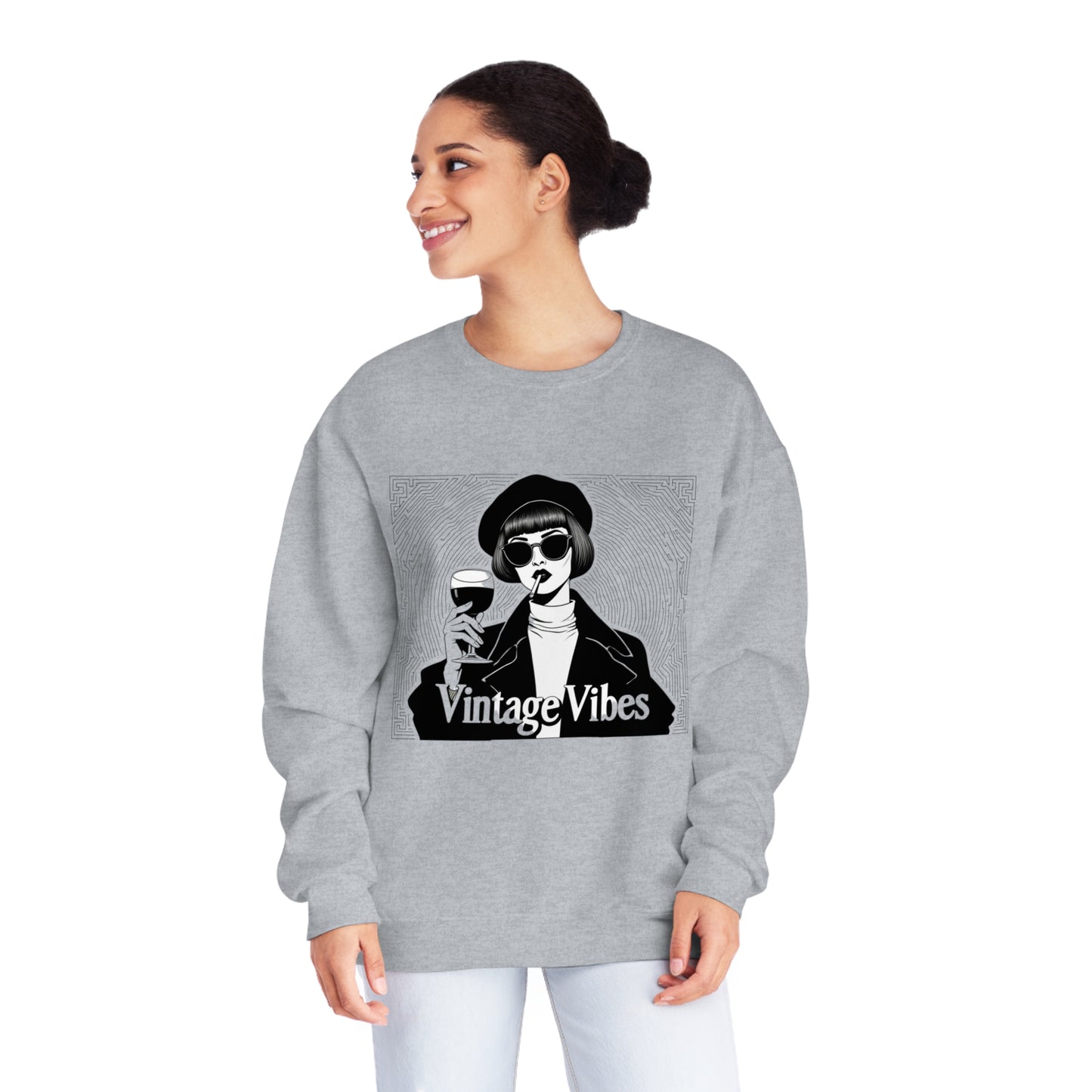 StyleMZ -  Vintage vibes Unisex NuBlend® Crewneck Sweatshirt  - StyleMZ