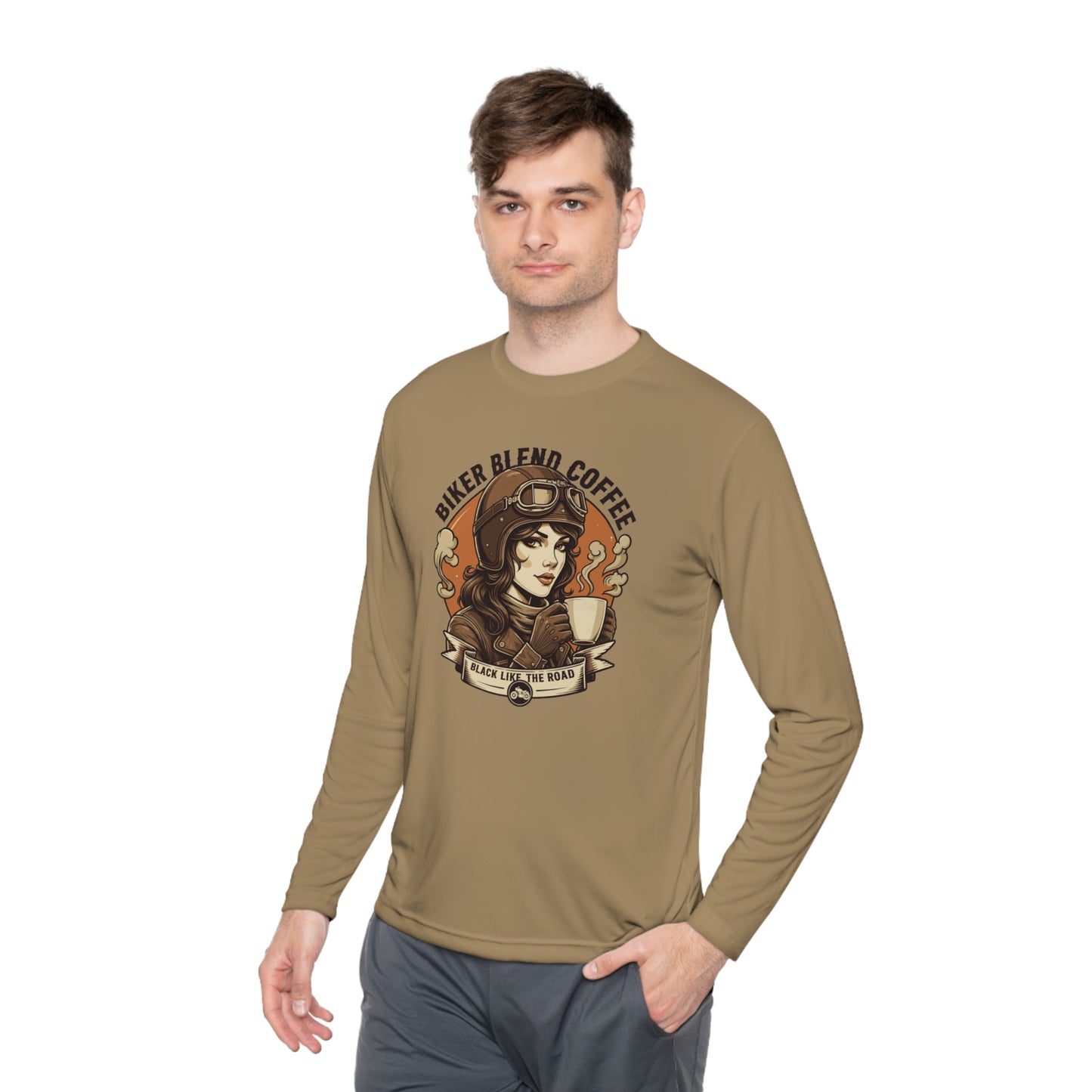 Korea -  Bike blend coffee Unisex Lightweight Long Sleeve Tee  - StyleMZ