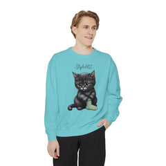 Korea -  Kittt's cozy moment Unisex Garment-Dyed Sweatshirt  - StyleMZ