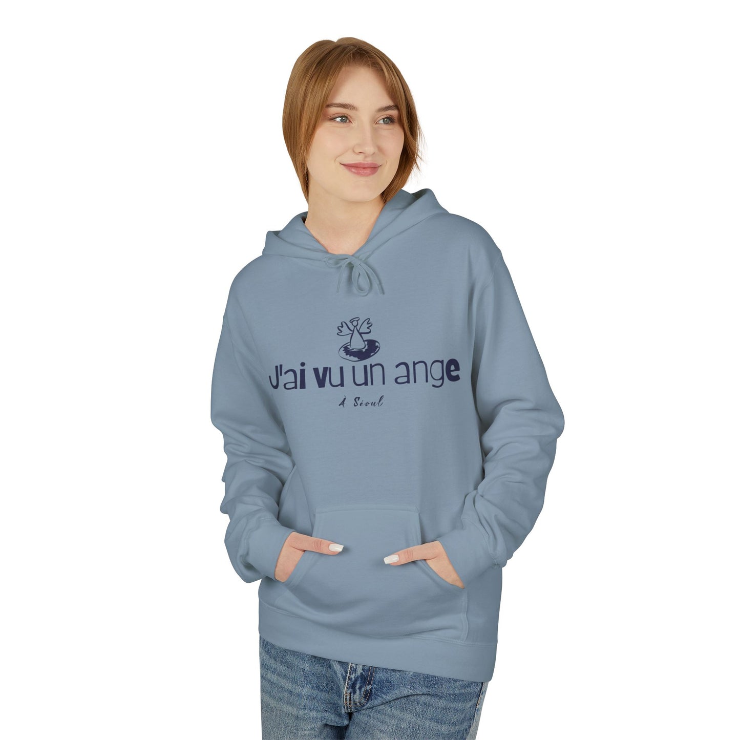 I saw an angel Unisex Midweight Softstyle Fleece Hoodie - StyleMZ - Stylemz