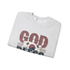 StyleMZ - Sudadera unisex con cuello redondo Heavy Blend™ de God bless Korea - StyleMZ 