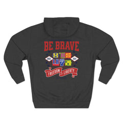 Korea -  Be brave Three-Panel Fleece Hoodie  - StyleMZ