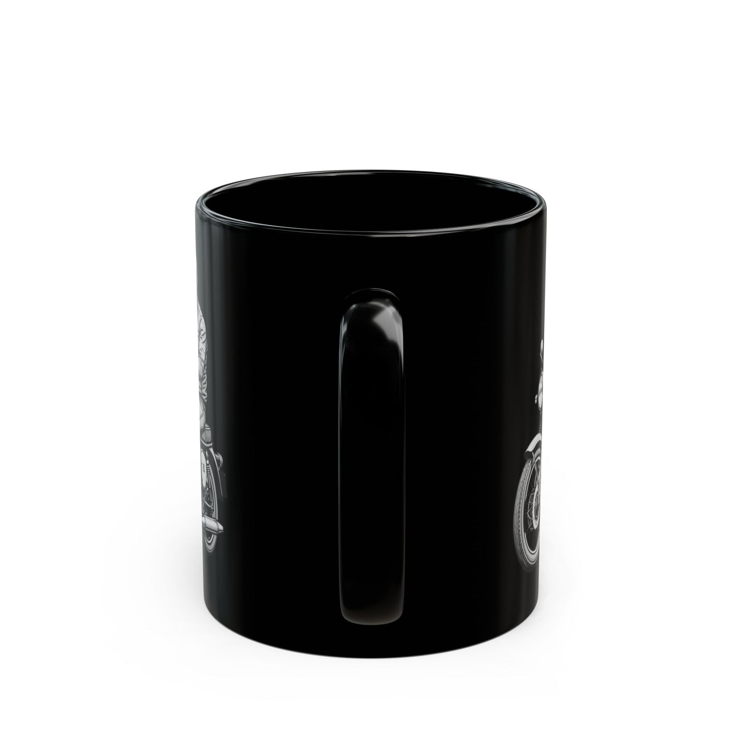 Motorcycle Rider with Coffee Black Mug (11oz, 15oz) - StyleMZ