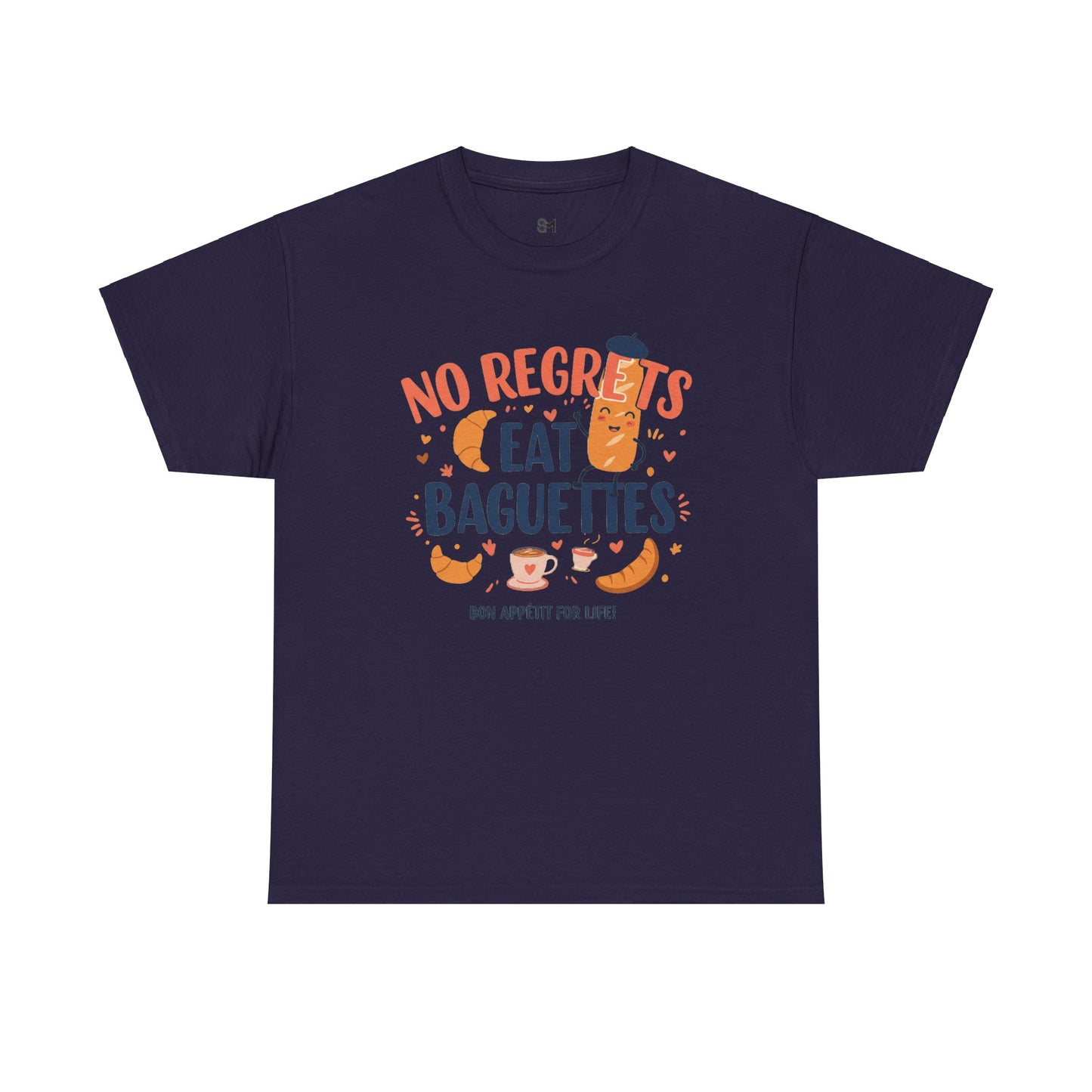 No Regrets Eat Baguettes Unisex Heavy Cotton Tee