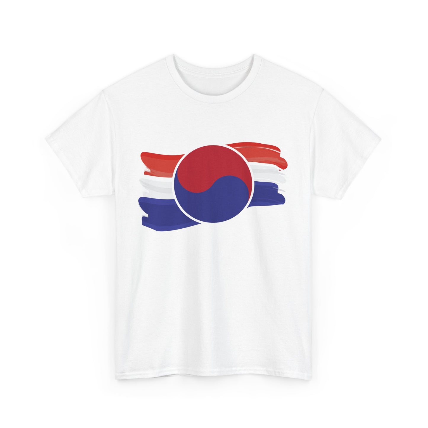 Unisex Heavy Cotton Tee - Korean Flag Design for Celebrations