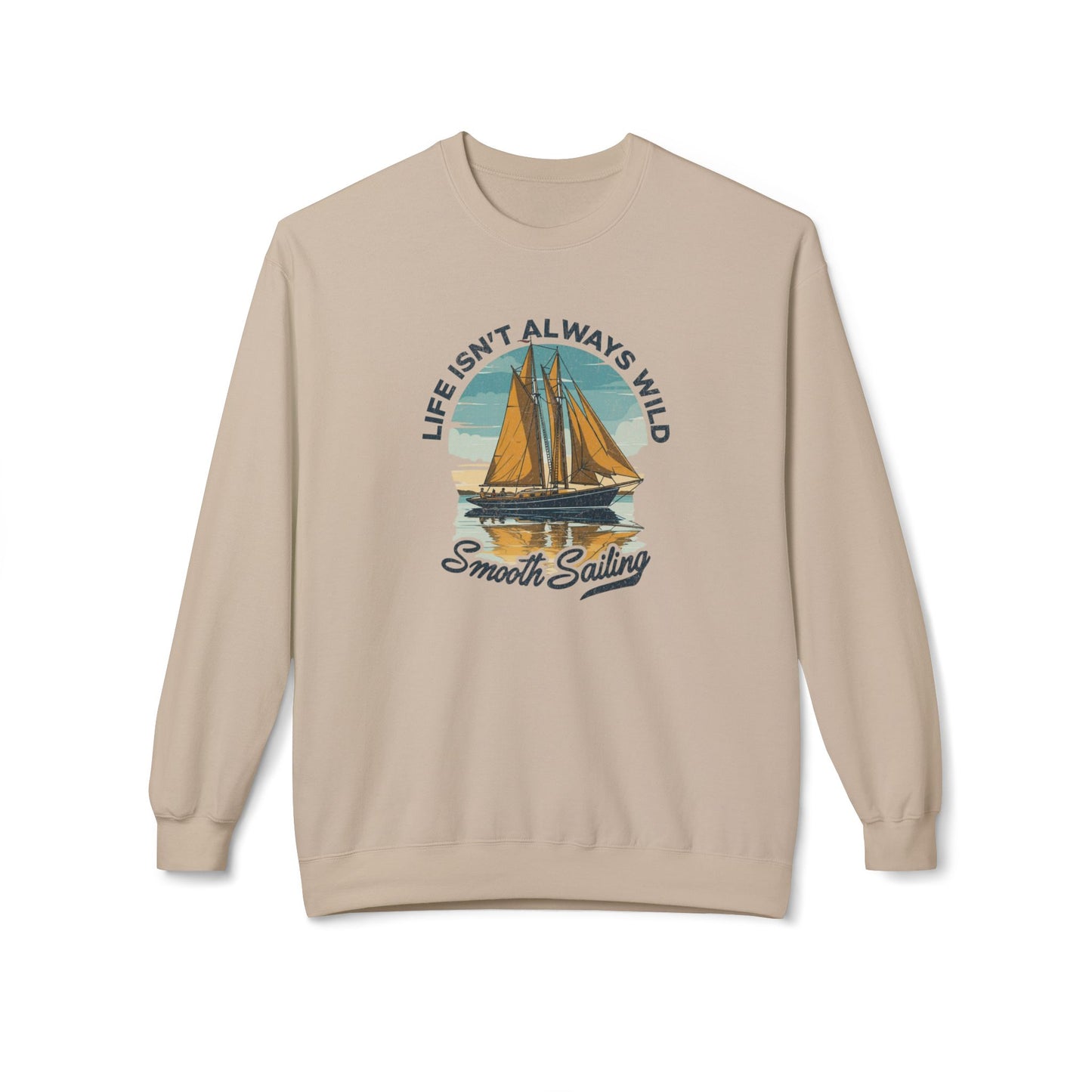 Smooth sailing Unisex Midweight Softstyle Fleece Crewneck Sweatshirt - Korea - StyleMZ - Stylemz