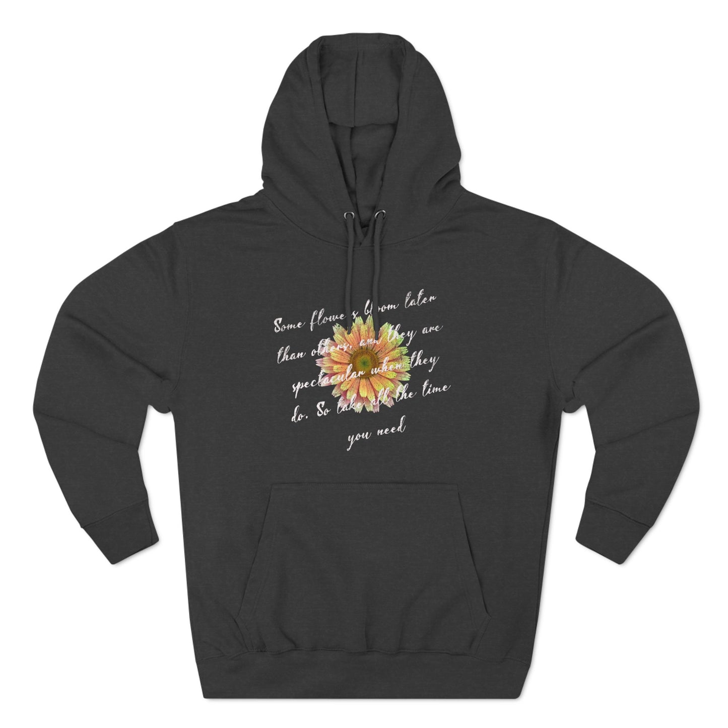 Korea -  Your bloom will be spectacular Three-Panel Fleece Hoodie  - StyleMZ