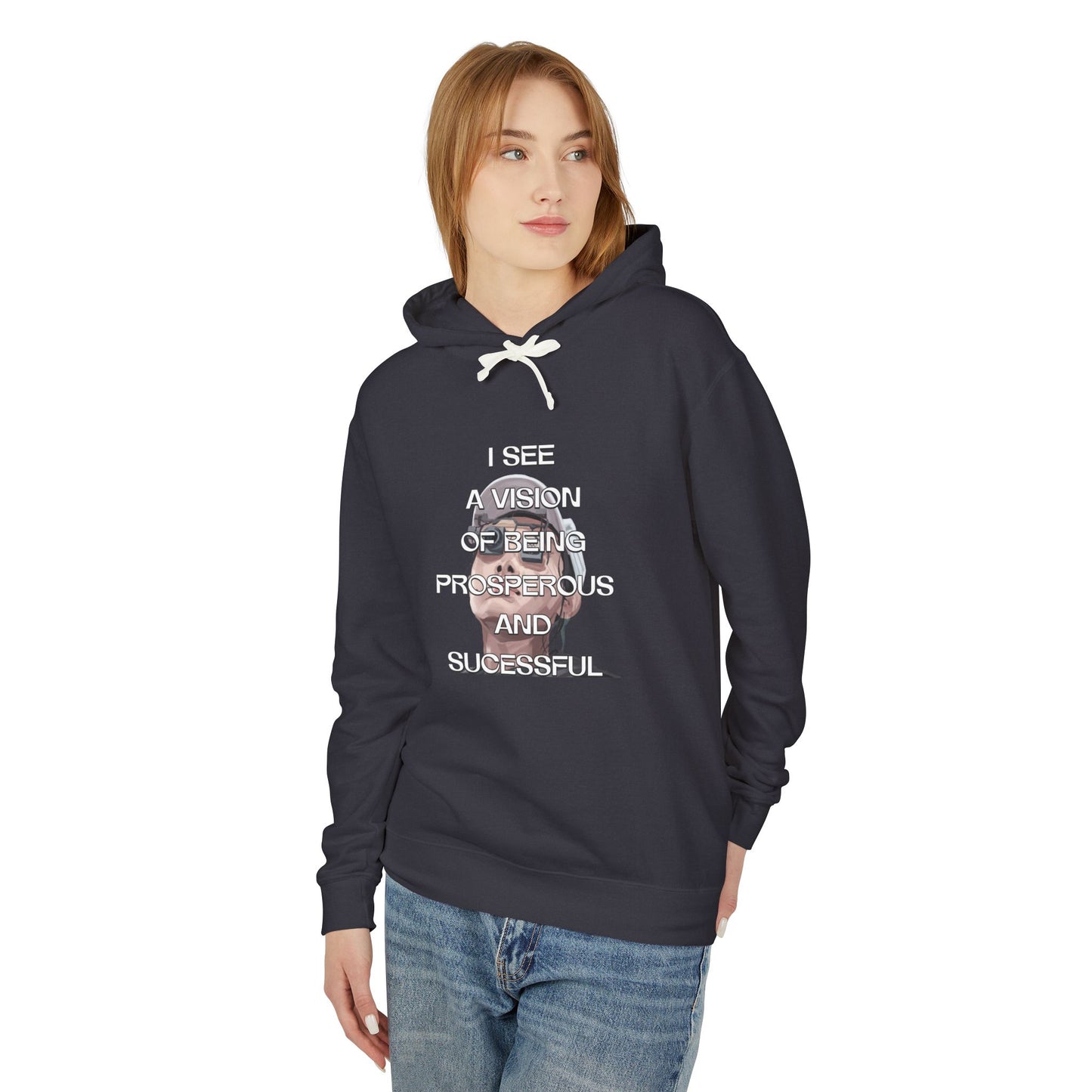 StyleMZ -  I see a vision Unisex Lightweight Hooded Sweatshirt  - StyleMZ