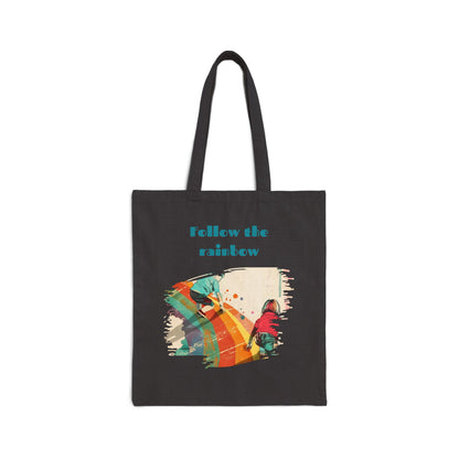 Follow the rainbow! Cotton Canvas Tote Bag - StyleMZ