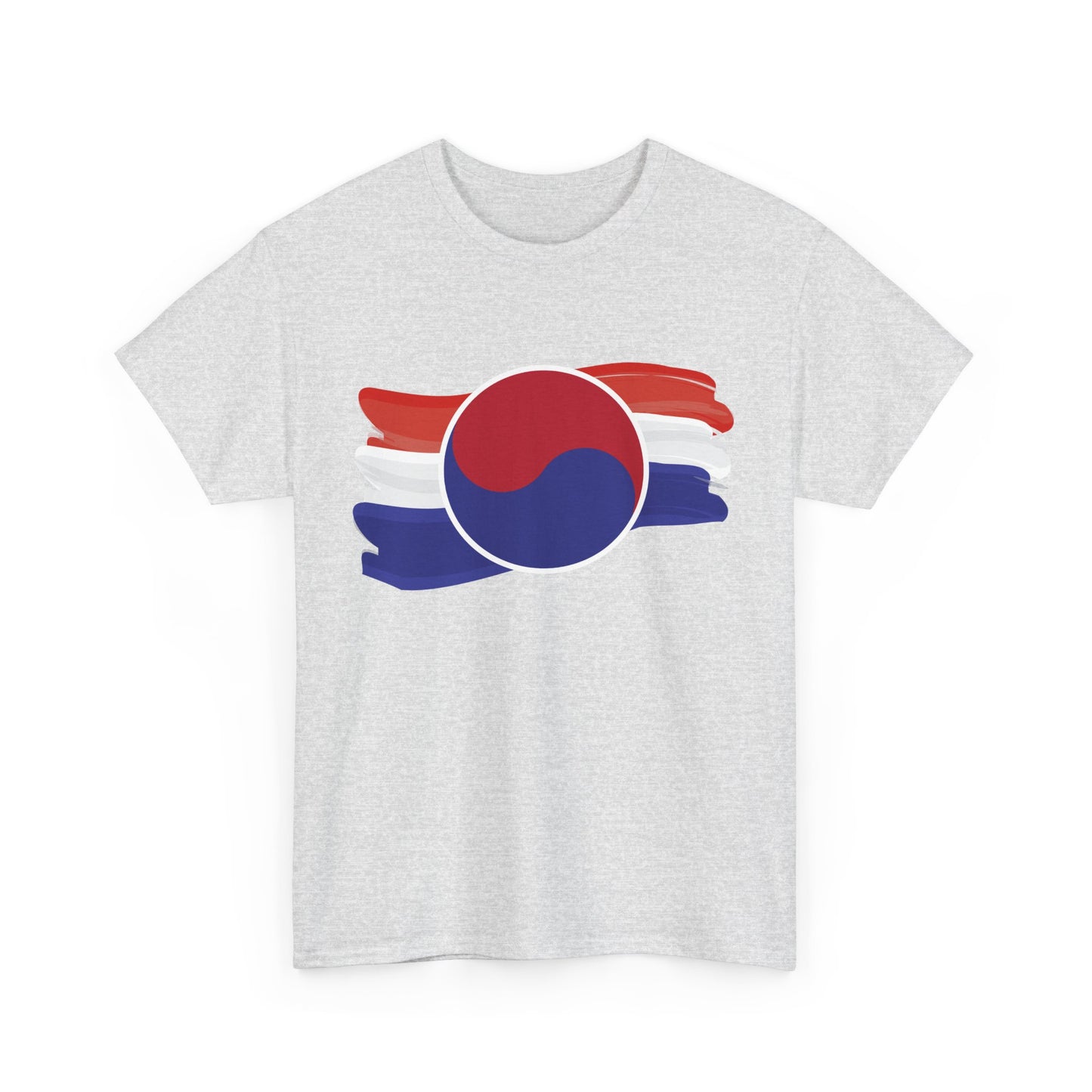 Unisex Heavy Cotton Tee - Korean Flag Design for Celebrations