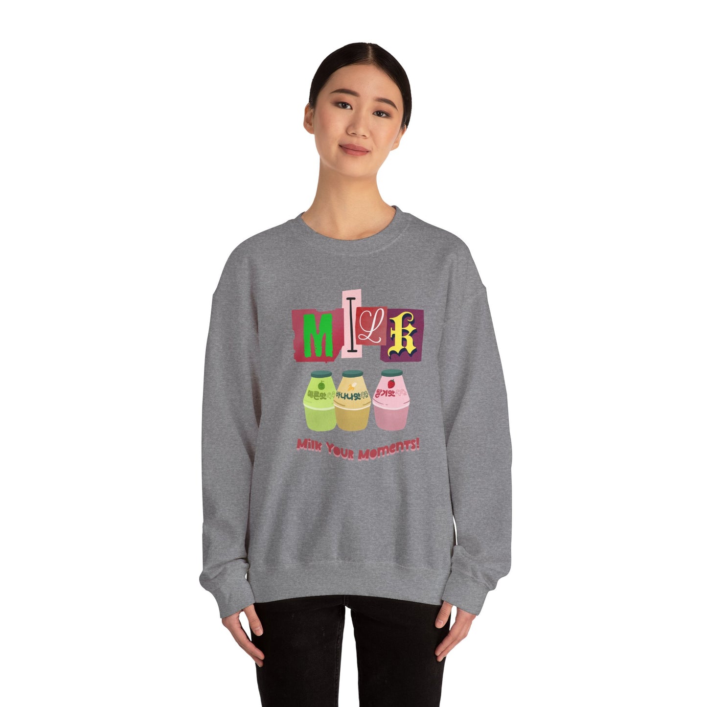 Milk your moment! Unisex Heavy Blend™ Crewneck Sweatshirt - StyleMZ