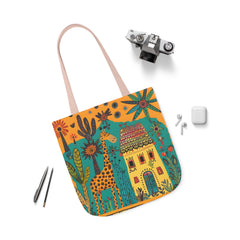 Korea -  The giraffe that lives in my house Canvas Tote Bag, 5-Color Straps  - StyleMZ