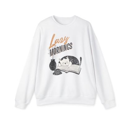 Korea -  Lazy mornings Unisex Drop Shoulder Sweatshirt  - StyleMZ