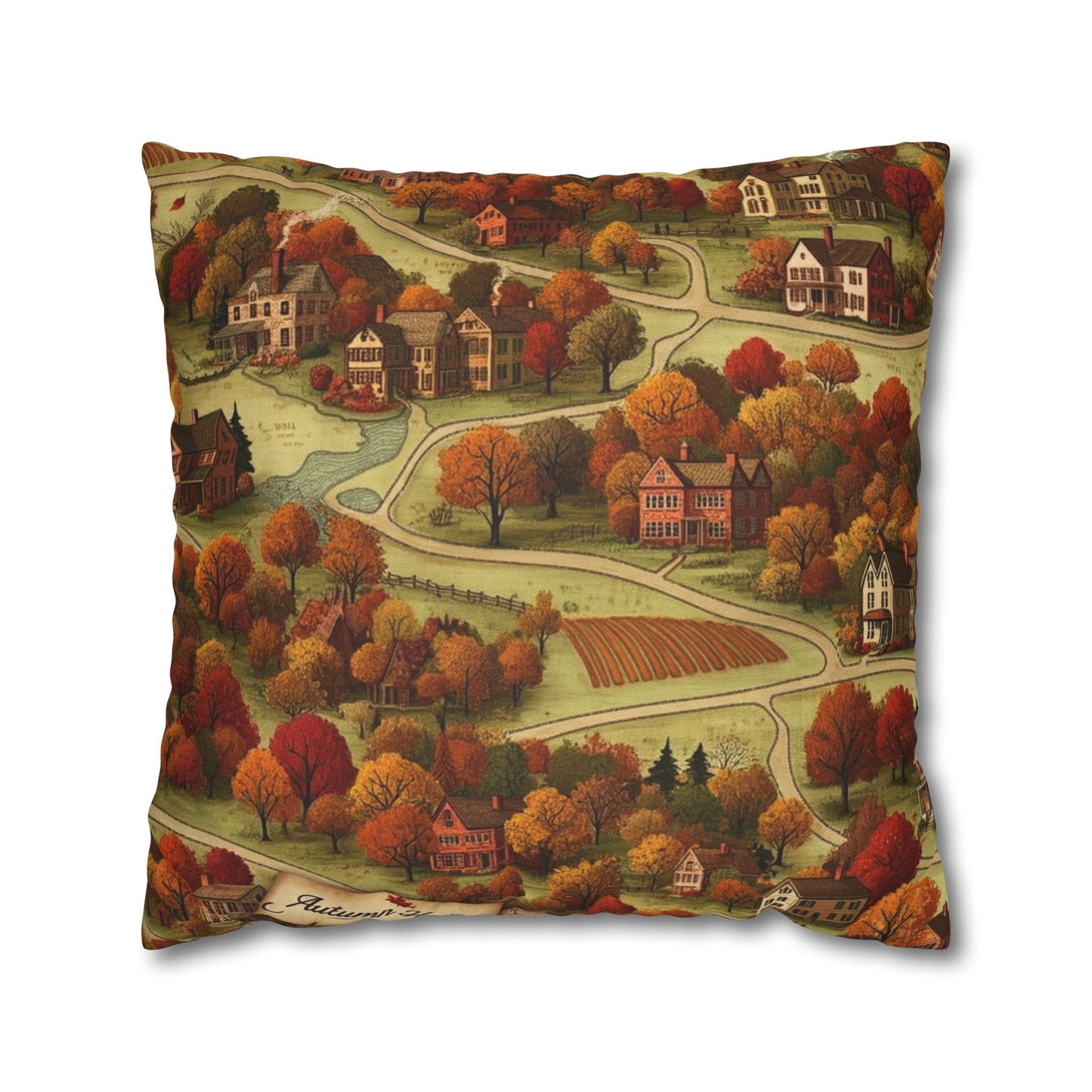 Map of Memories II Spun Polyester Square Pillowcase - StyleMZ