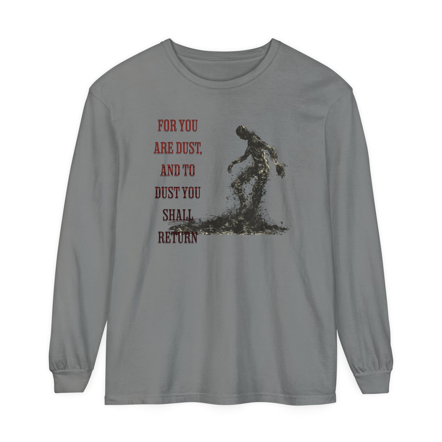 Korea -  Return to soil Unisex Garment-dyed Long Sleeve T-Shirt  - StyleMZ