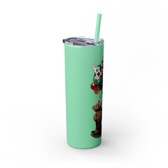 Korea -  Happy Birthday Skinny Tumbler with Straw, 20oz  - StyleMZ