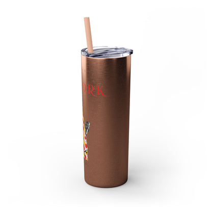 New York Glitter Skinny Tumbler with Straw, 20oz - StyleMZ