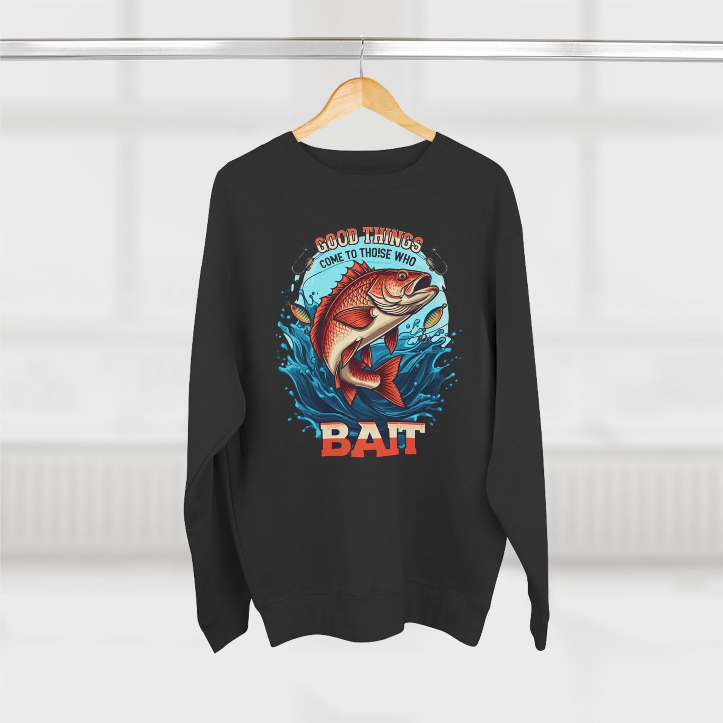 Korea -  GOOD THINGS COME TO THOSE WHO BAIT Unisex Crewneck Sweatshirt  - StyleMZ