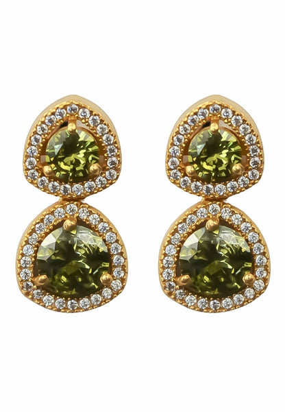 Nikobar Stone Earrings with Gold Plating and Crystals