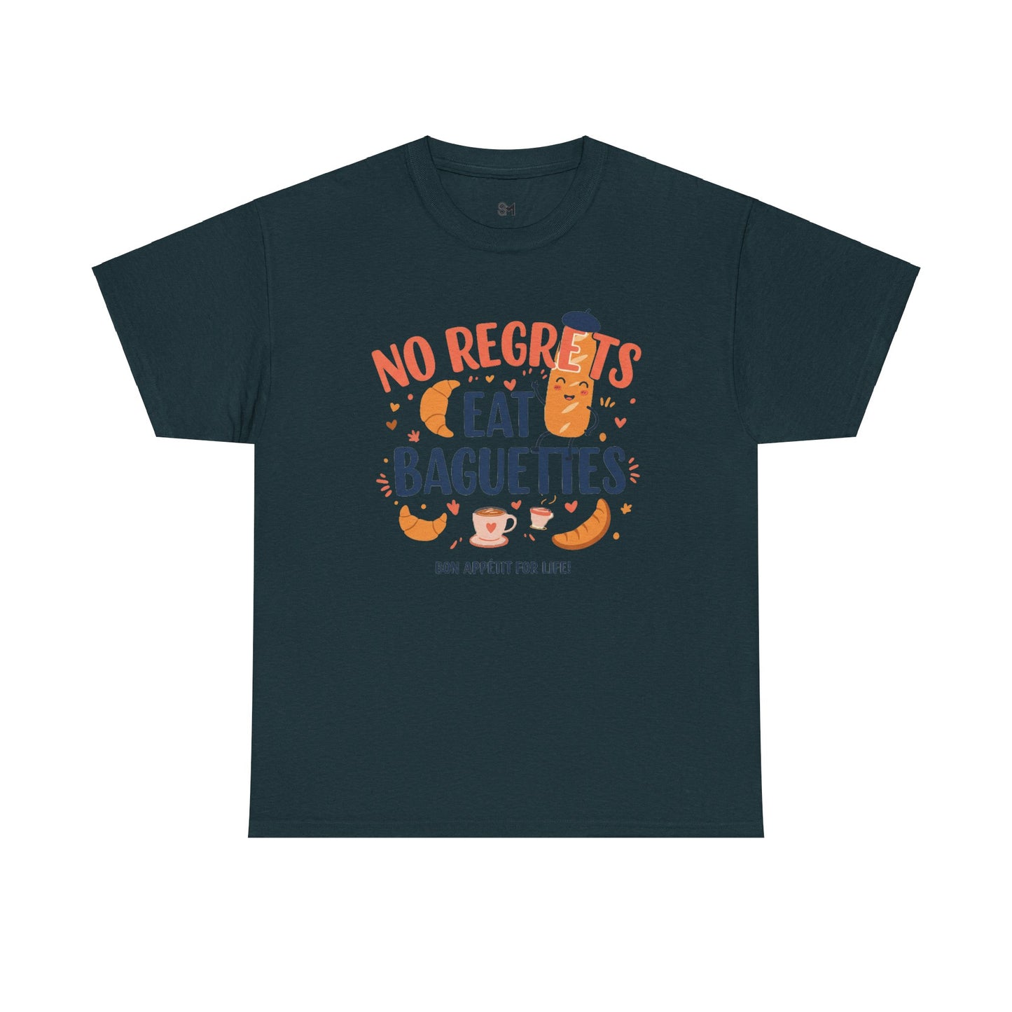 No Regrets Eat Baguettes Unisex Heavy Cotton Tee