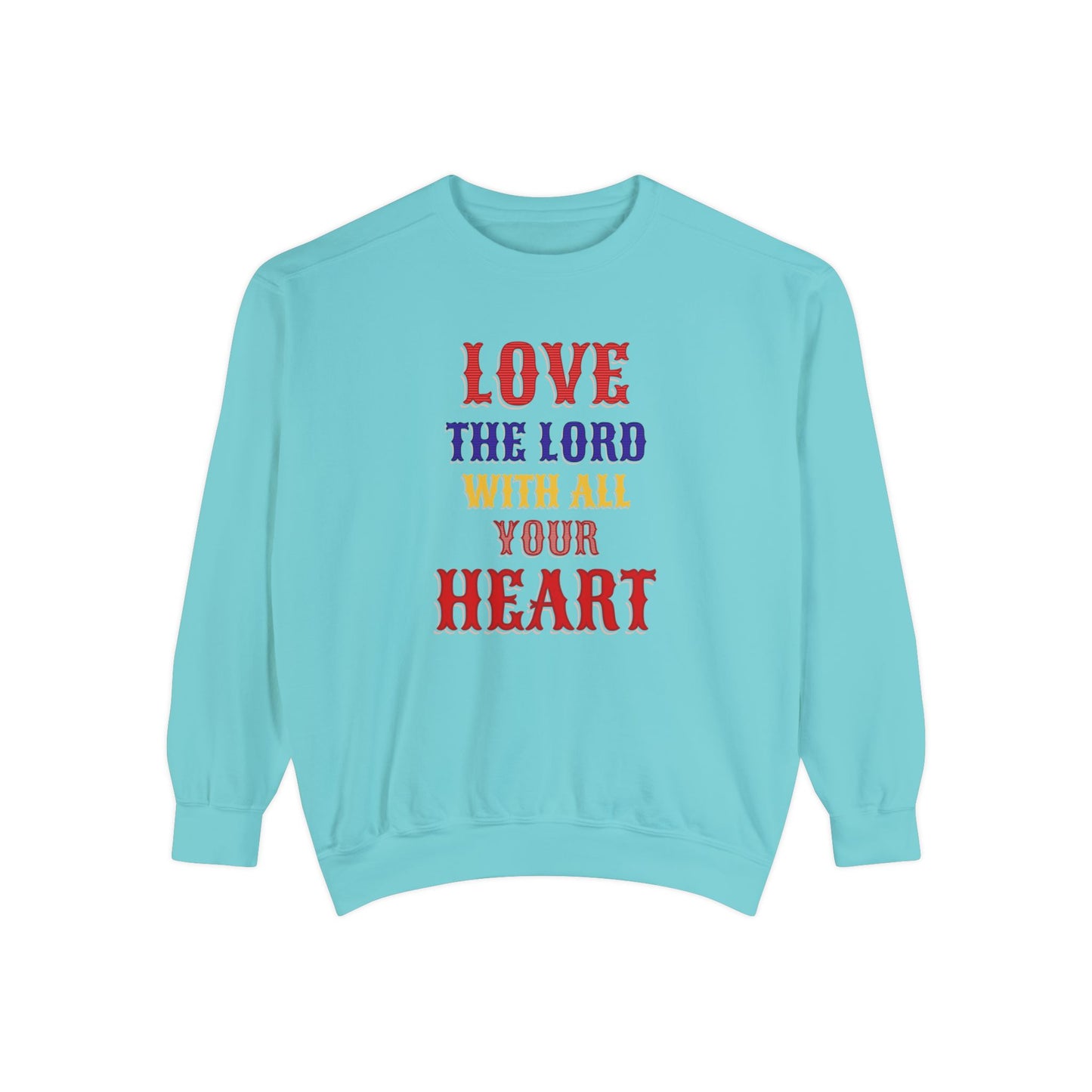 Korea -  Love your God Unisex Garment-Dyed Sweatshirt  - StyleMZ