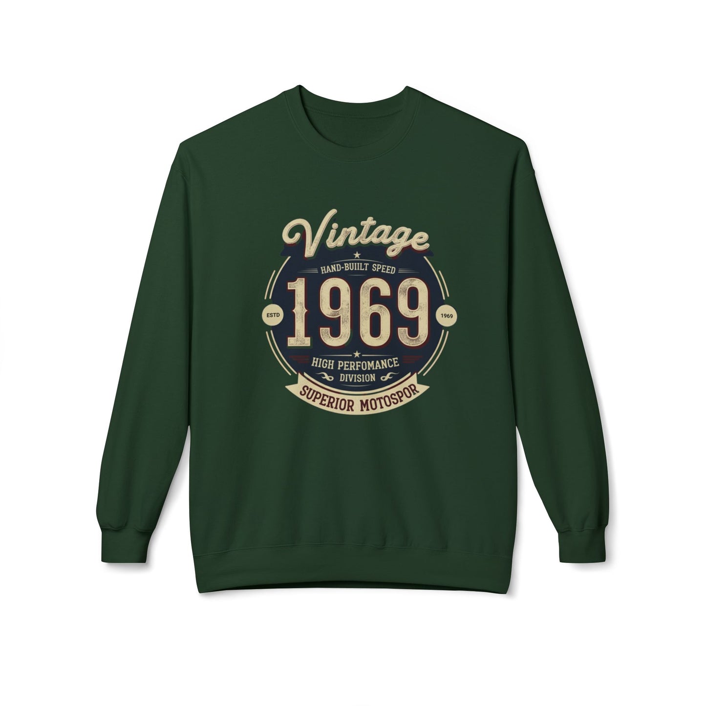 Vintage 1969 Unisex Midweight Softstyle Fleece Crewneck Sweatshirt - StyleMZ