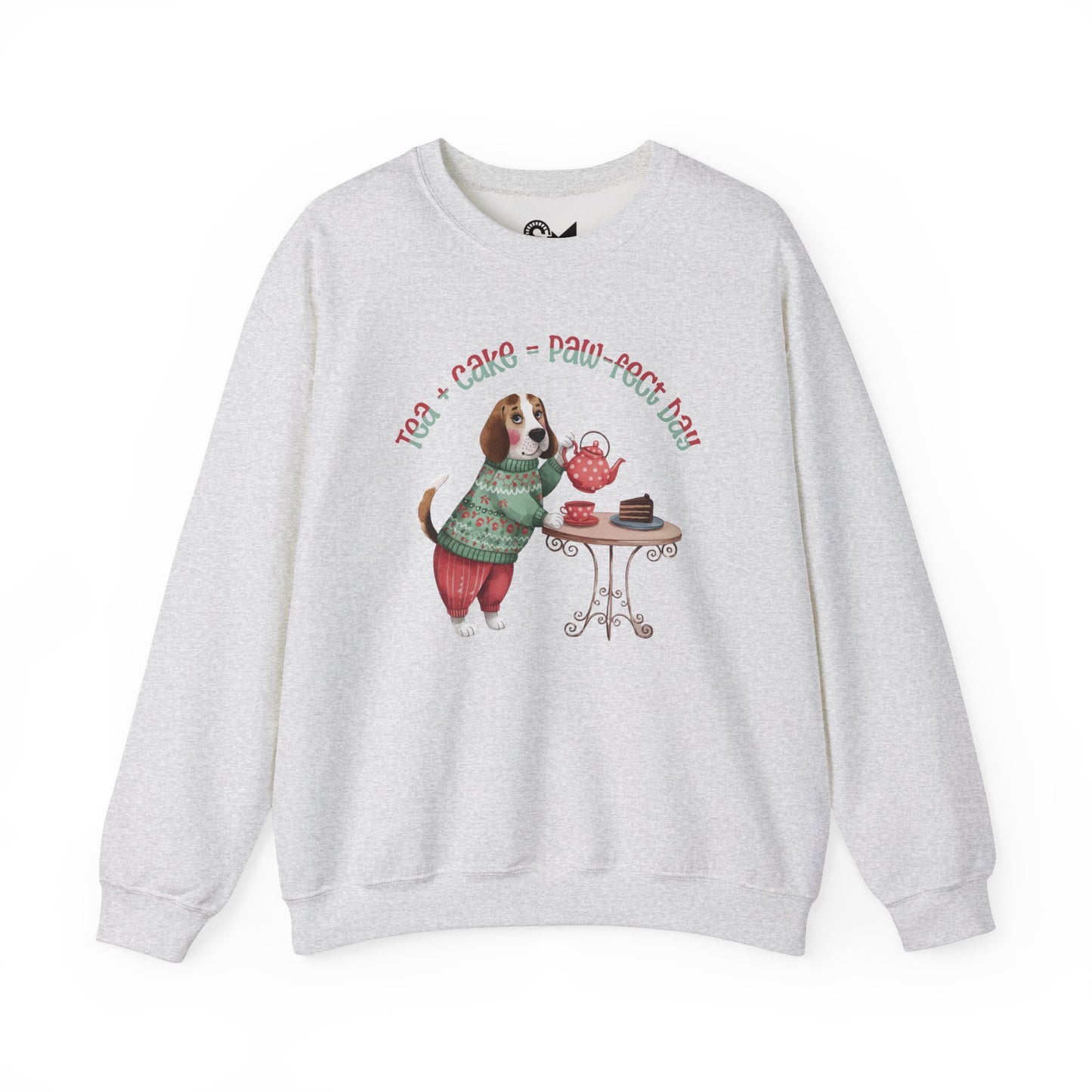 Tea + Cake = Paw-fect Day Unisex Heavy Blend™ Crewneck Sweatshirt - StyleMZ