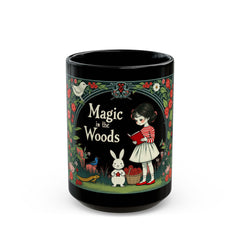 Taza negra Magia en el bosque (11 oz, 15 oz) - Corea - StyleMZ 