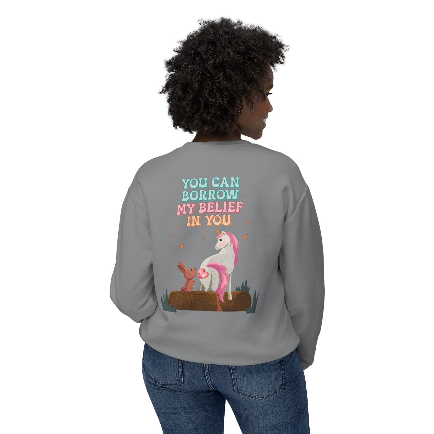 Korea -  You can have my belief in you Unisex Lightweight Crewneck Sweatshirt  - StyleMZ