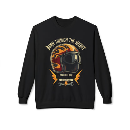 Burn through the night Unisex Midweight Softstyle Fleece Crewneck Sweatshirt - StyleMZ