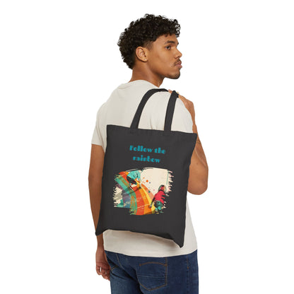 Follow the rainbow! Cotton Canvas Tote Bag - StyleMZ