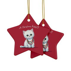 StyleMZ -  A Christmas hello Ceramic Ornaments, 2-Side Print, (1pc, 3pcs, 5pcs, 10pcs)  - StyleMZ