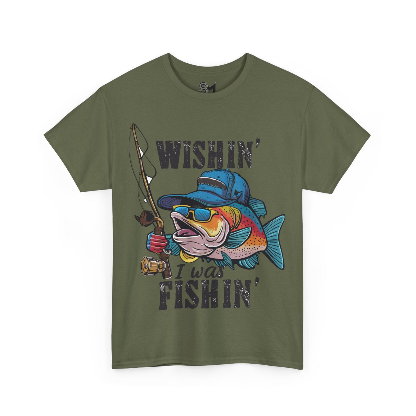 Whishing I was fishing Unisex Heavy Cotton Tee - StyleMZ