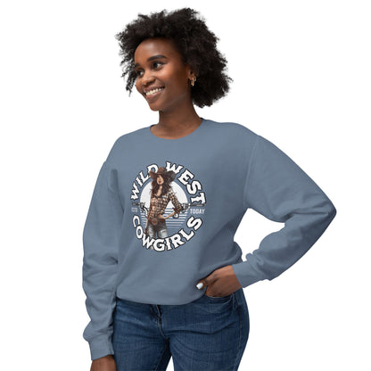 Wild West Cowgirls Unisex Lightweight Crewneck Sweatshirt  - StyleMZ