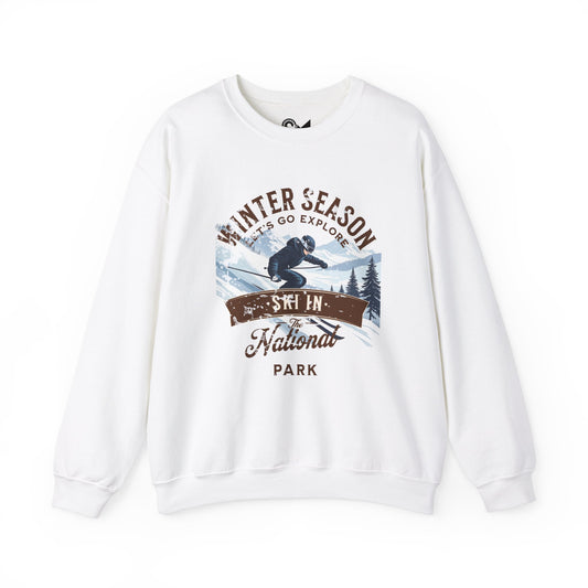 Ski in the national park Unisex Heavy Blend™ Crewneck Sweatshirt - StyleMZ - Stylemz