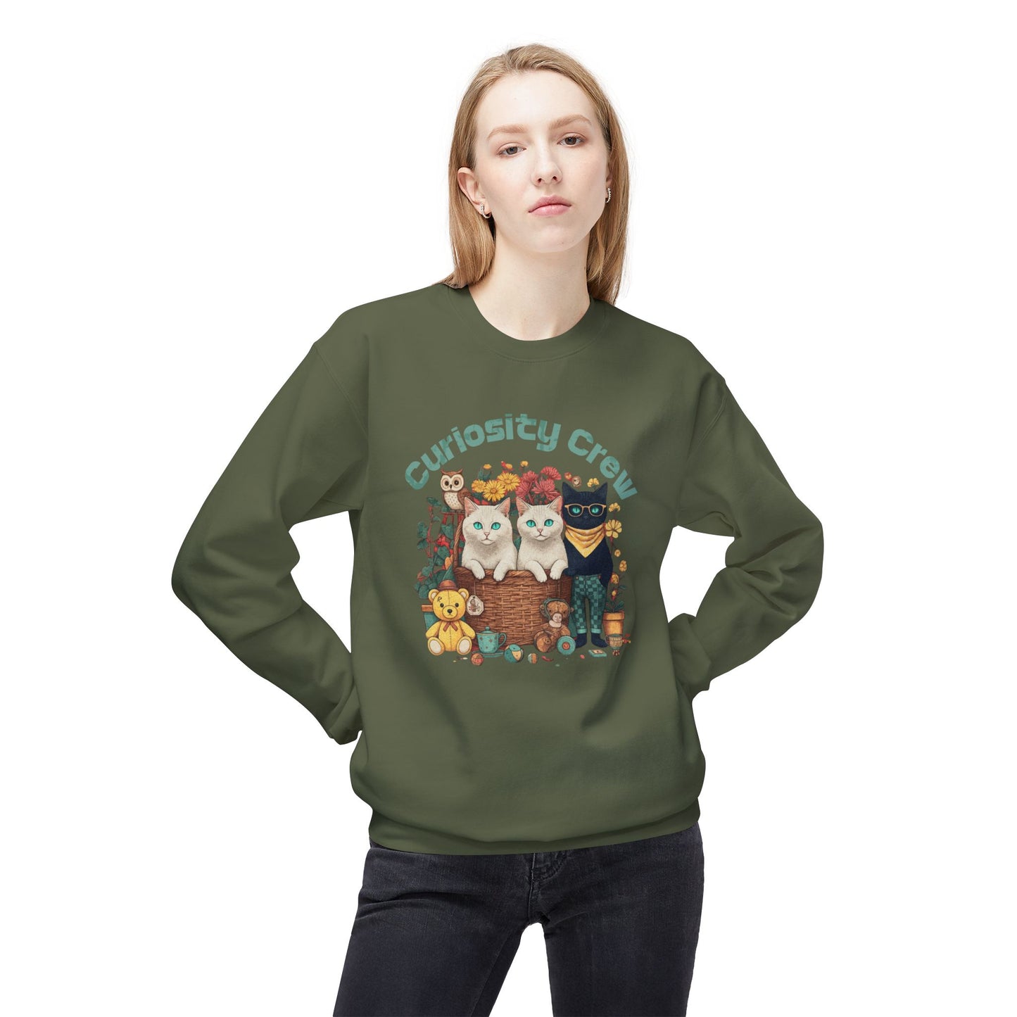 Curiosity Crew Unisex Midweight Softstyle Fleece Crewneck Sweatshirt  - Korea  - StyleMZ