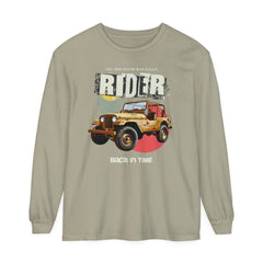 Korea -  Rider Back in Time Unisex Garment-dyed Long Sleeve T-Shirt  - StyleMZ