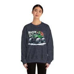 StyleMZ -  ROCKIN' THRU THE SNOW Unisex Heavy Blend™ Crewneck Sweatshirt  - StyleMZ