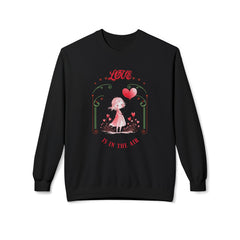 StyleMZ - Sudadera unisex de cuello redondo de polar suave y de peso medio - Love is in the air - StyleMZ 