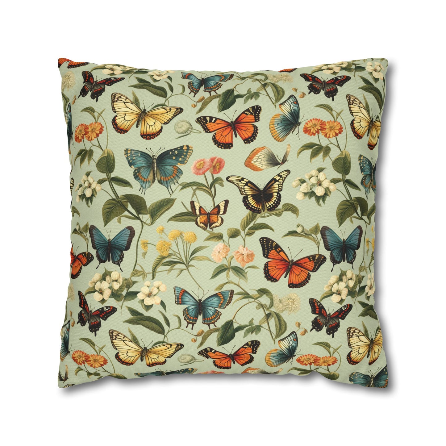 Butterfly Spun Polyester Square Pillowcase - StyleMZ