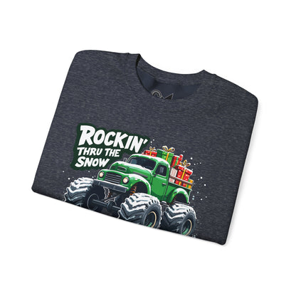 ROCKIN' THRU THE SNOW Unisex Heavy Blend™ Crewneck Sweatshirt - StyleMZ