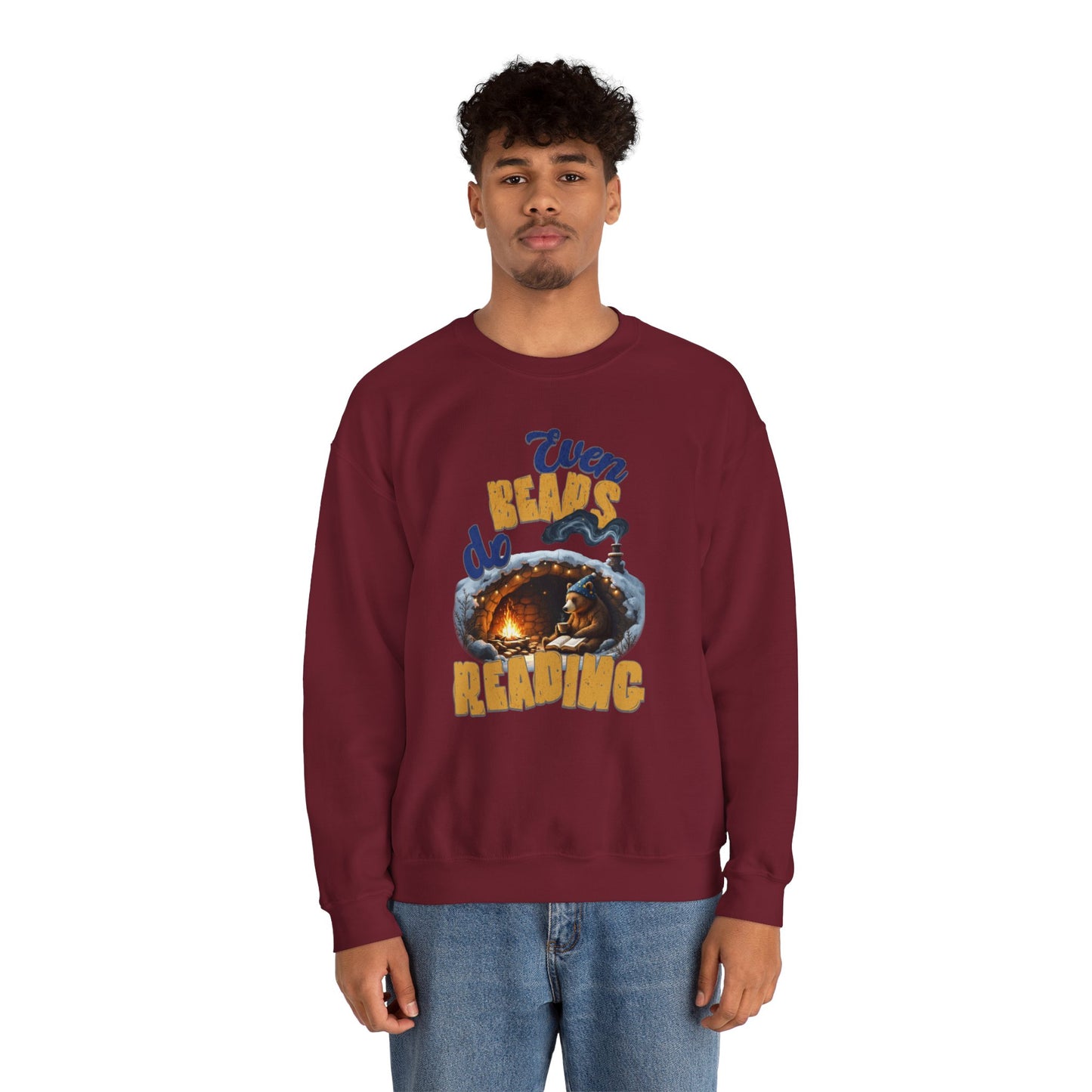 Even bears do reading Unisex Heavy Blend™ Crewneck Sweatshirt - StyleMZ