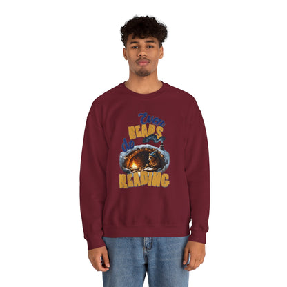 Even bears do reading Unisex Heavy Blend™ Crewneck Sweatshirt - StyleMZ - Stylemz