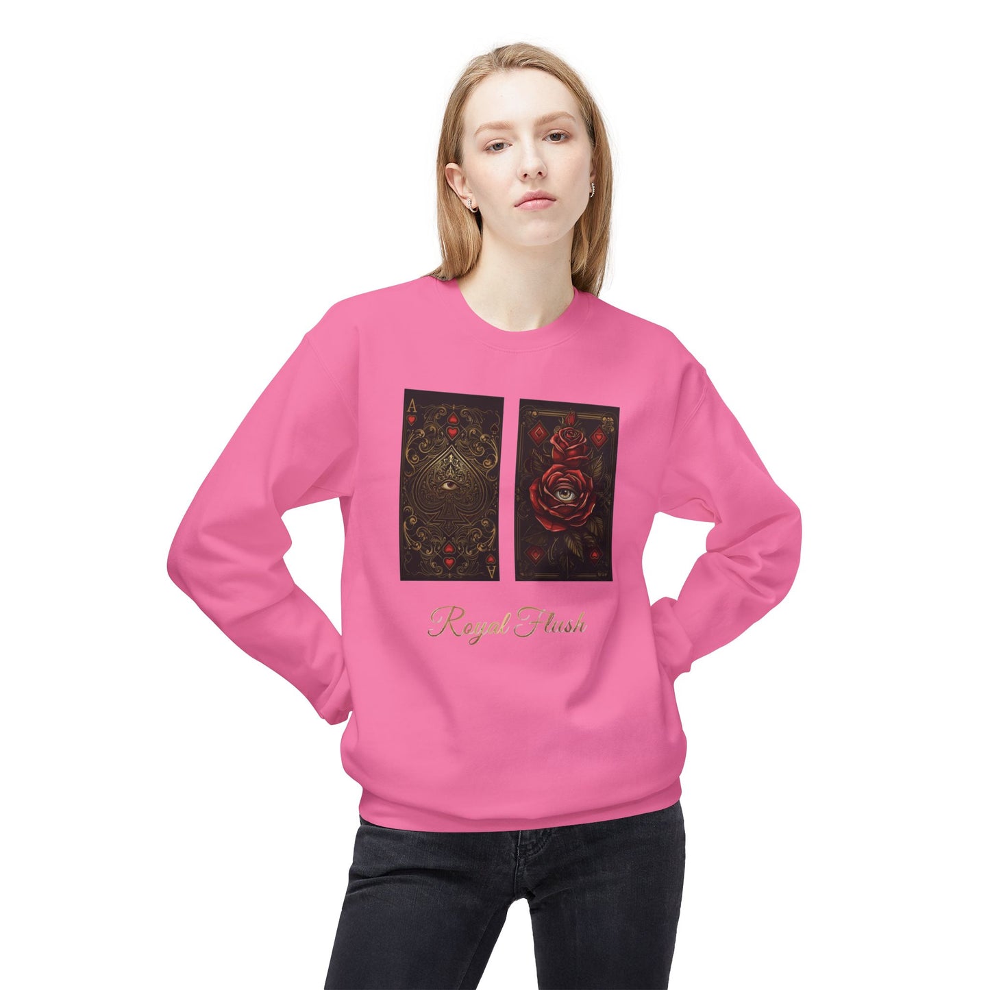 Korea -  Royal Flush Unisex Midweight Softstyle Fleece Crewneck Sweatshirt  - StyleMZ