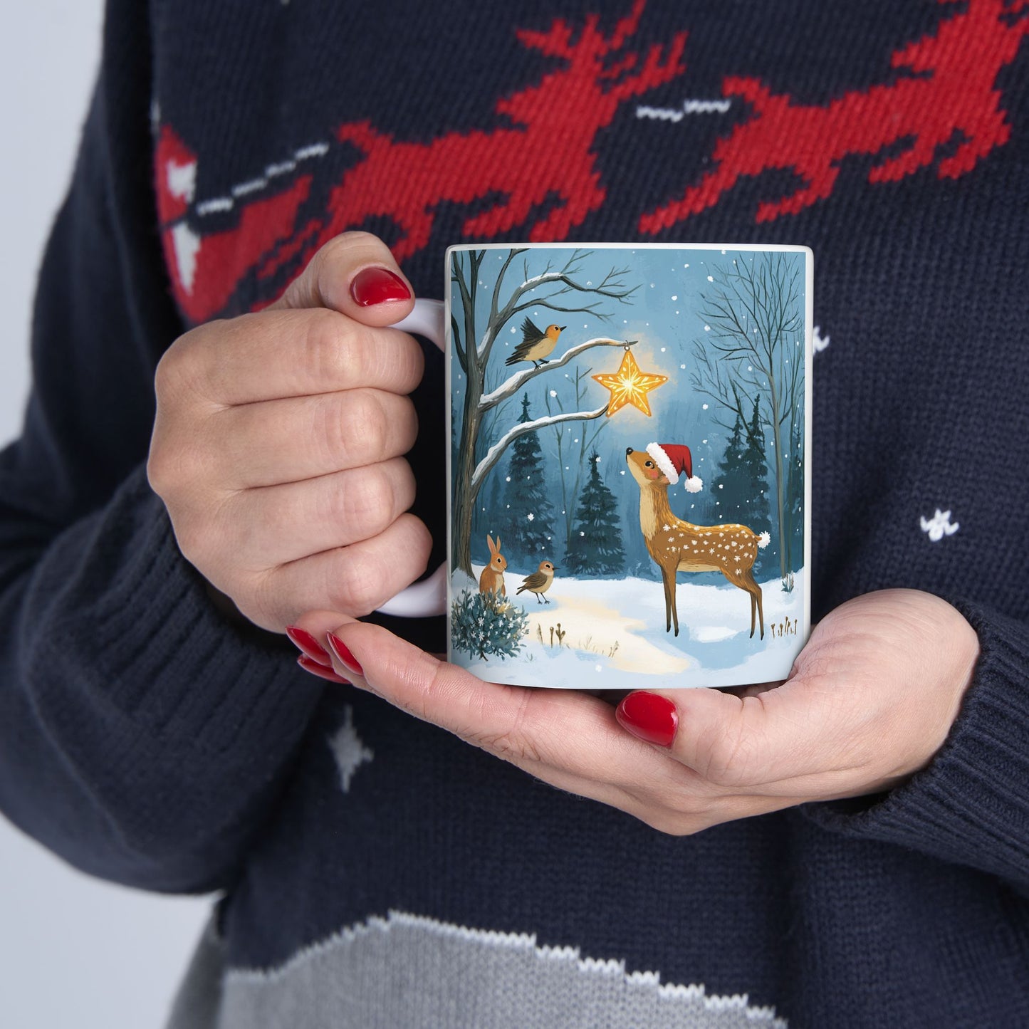 serene winter Ceramic Mug, (11oz, 15oz) - StyleMZ