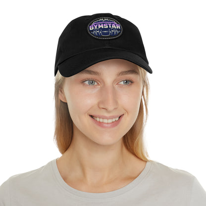 Korea -  GYMSTAR Hat with Leather Patch (Round)  - StyleMZ