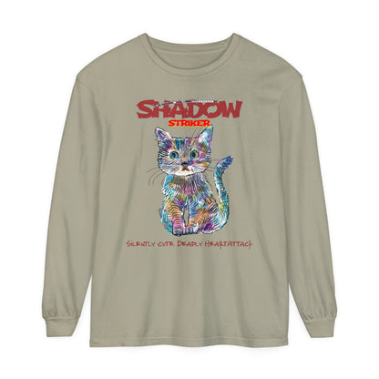 Korea -  Shadow Striker Unisex Garment-dyed Long Sleeve T-Shirt  - StyleMZ